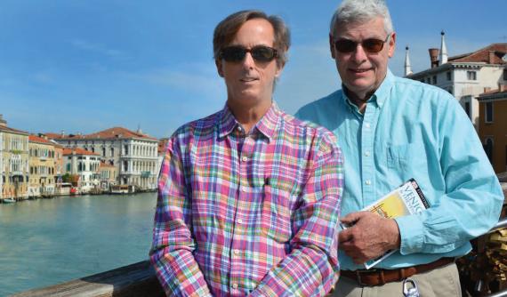 John and Robert on the Accademia Bridge in Venice